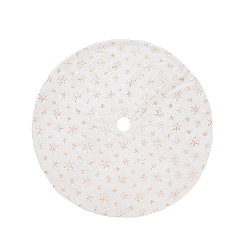 78-122CM Plüsch Weihnachtsbaumrock Weiße Schneeflocken Kunstfell Weihnachtsbaumröcke Basisabdeckung Neujahr Navidad Partydeko Teppich