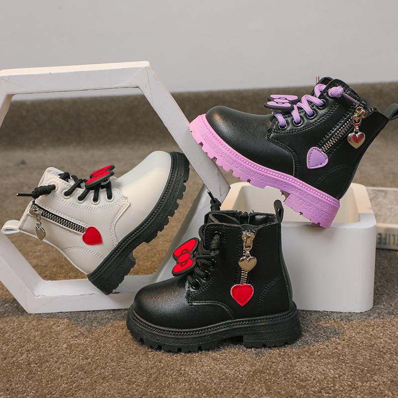 Baumwolle kinder booties bogen ausländischen stil mädchen leder stiefel