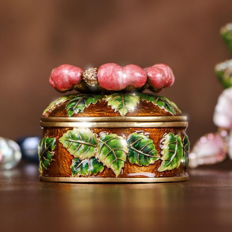 European Colour Enamel Metal Jewelry Box Storage Box Wedding Gift Zinc-aloy Trinket Box Packing Vintage Jewelry Storage