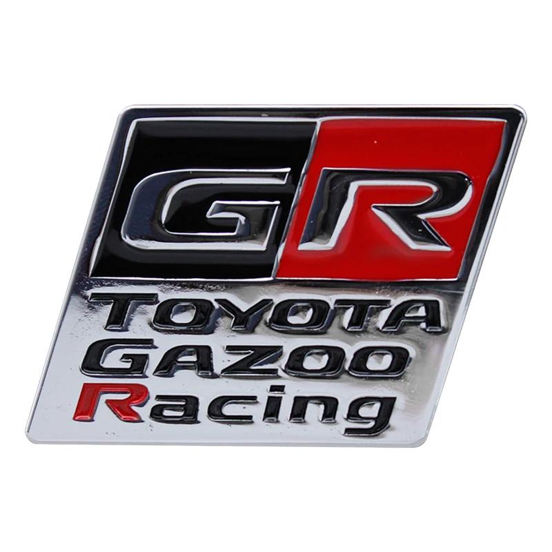 

GR Logo 3D Metal Car Emblem Stickers Decor Rear Tail Body Decals For Toyota Corolla Yaris Aygo Prius RAV4 Crown CHR Camry Auris