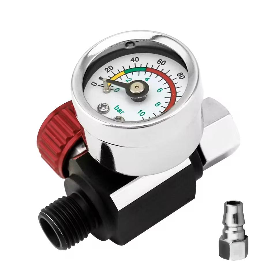 Adjustable Air Pressure Regulator Spray Pneumatic Air Regulator Gauge G1/4 Universal Interface for Auto Paint Refinishing car Pressure Regulators 5