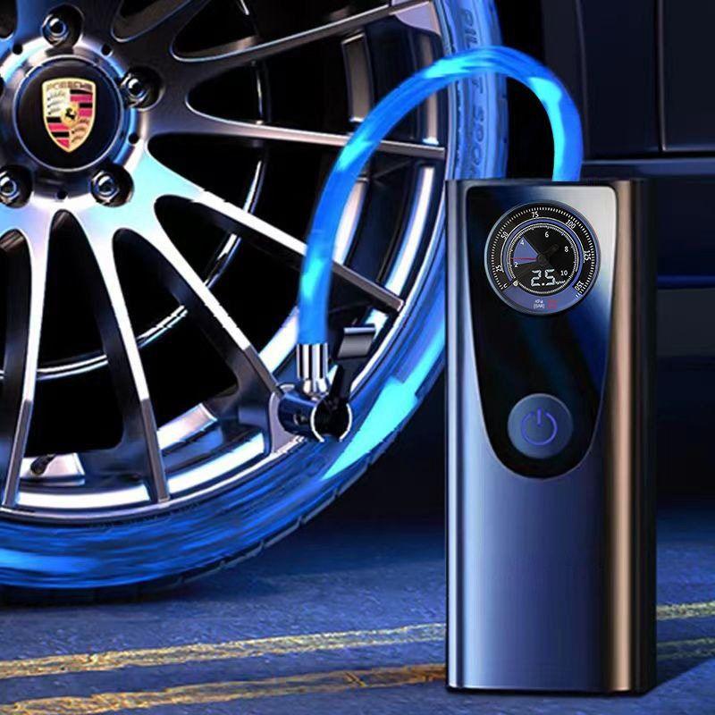 

Handheld Car Air Pump 12V Universal Portable Car Tire Inflator New Model Silent Plug-In Car Air Pump [English Color Box]