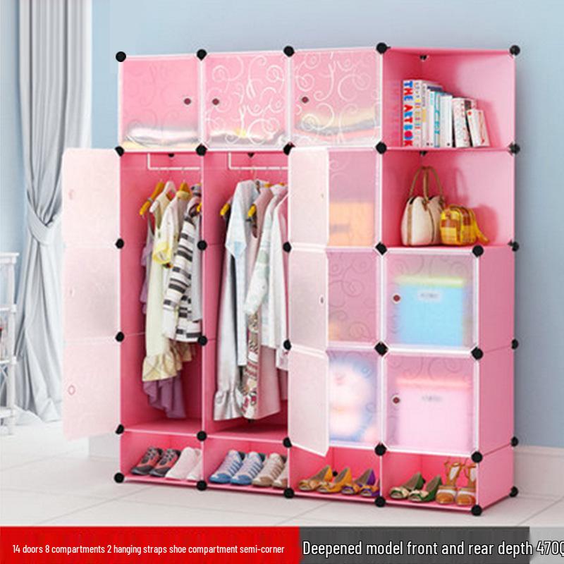 Children's Folding Resin Wardrobe: Assembled Plastic Storage Cabinet for the Living Room