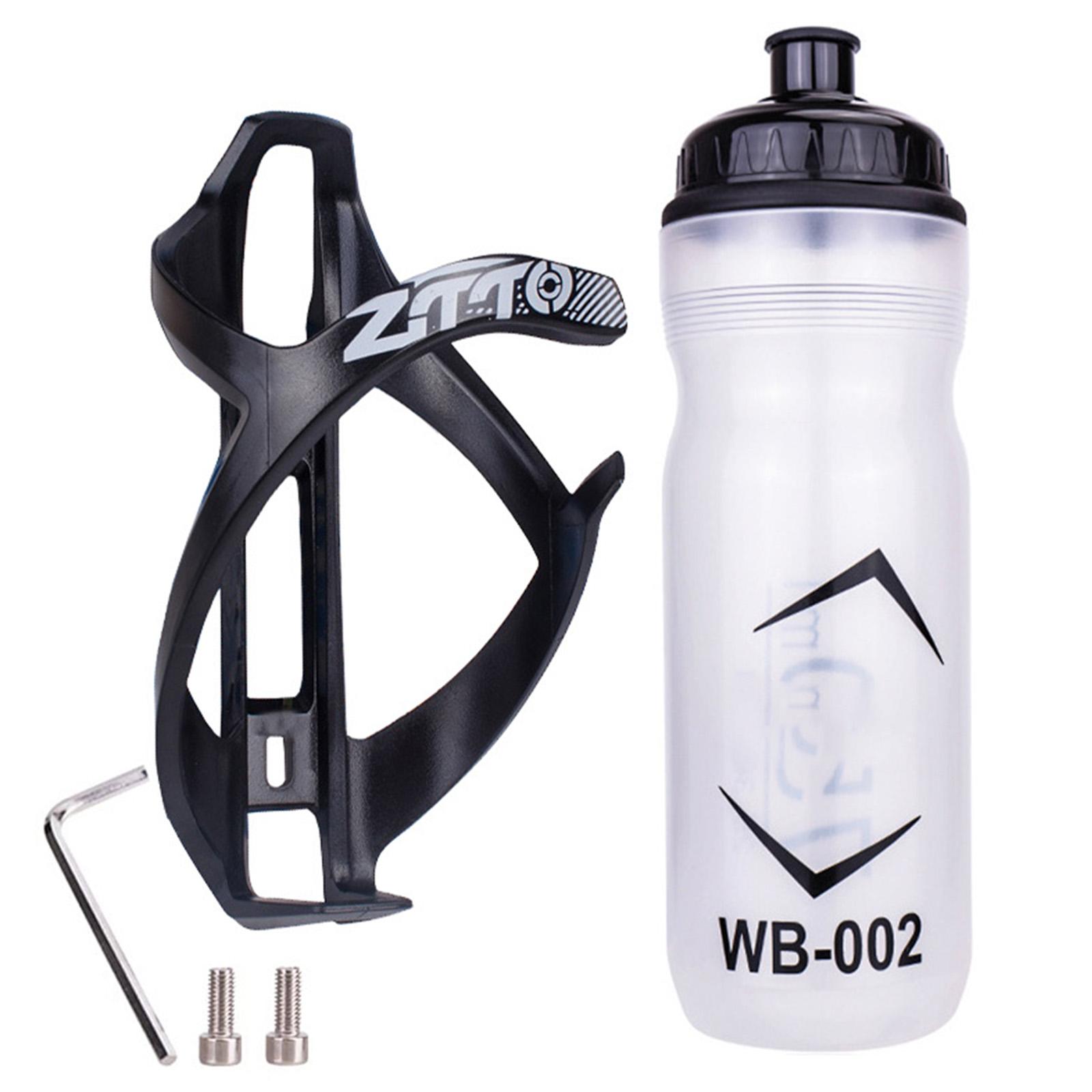 

Bike Water Bottle With Cages Universal Bicycle Water Bottle With Water Bottle Cages Mounting Tools For Outdoor Cycling black #1