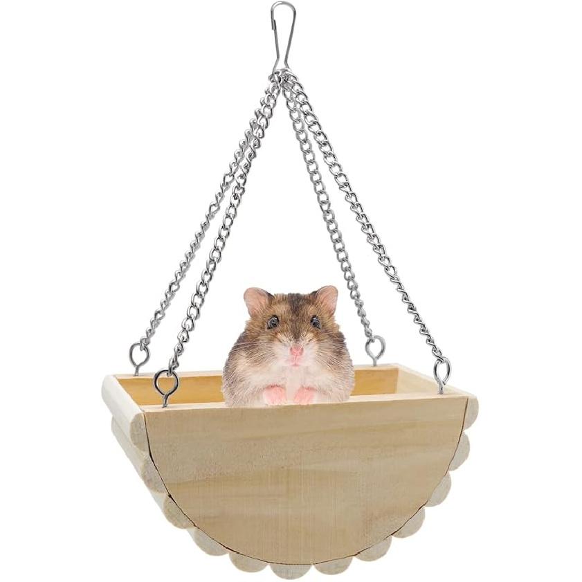 Wontee Wooden Hamster Tunnel Maze with Cover, Hideout & Tunnel Exploring Toys for Dwarf Hamsters Mice Small Gerbil