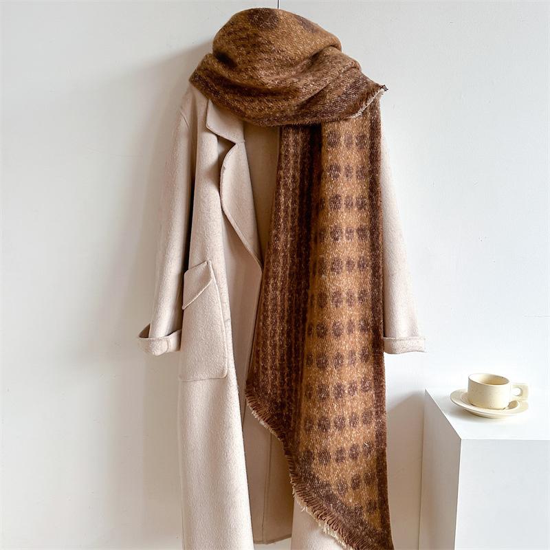 New Thickened and Elongated Winter Scarf Cashmere Feeling Shawl and Wraps Pashmina Neckerchief Bufanda Female Poncho 48Colors