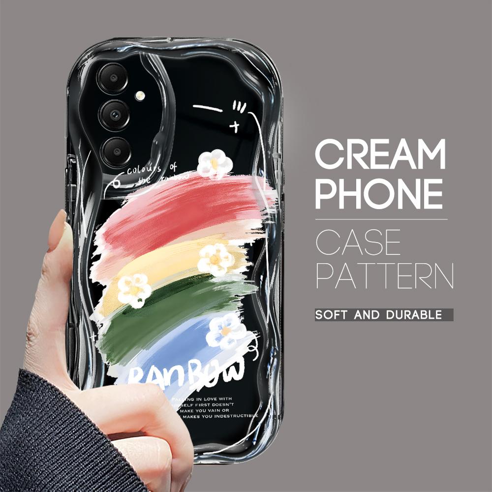 Niedliches Cartoon-Muster Creme Textur Gehäuse Wellenrand Weiche Silikonhülle Handyhülle für Samsung