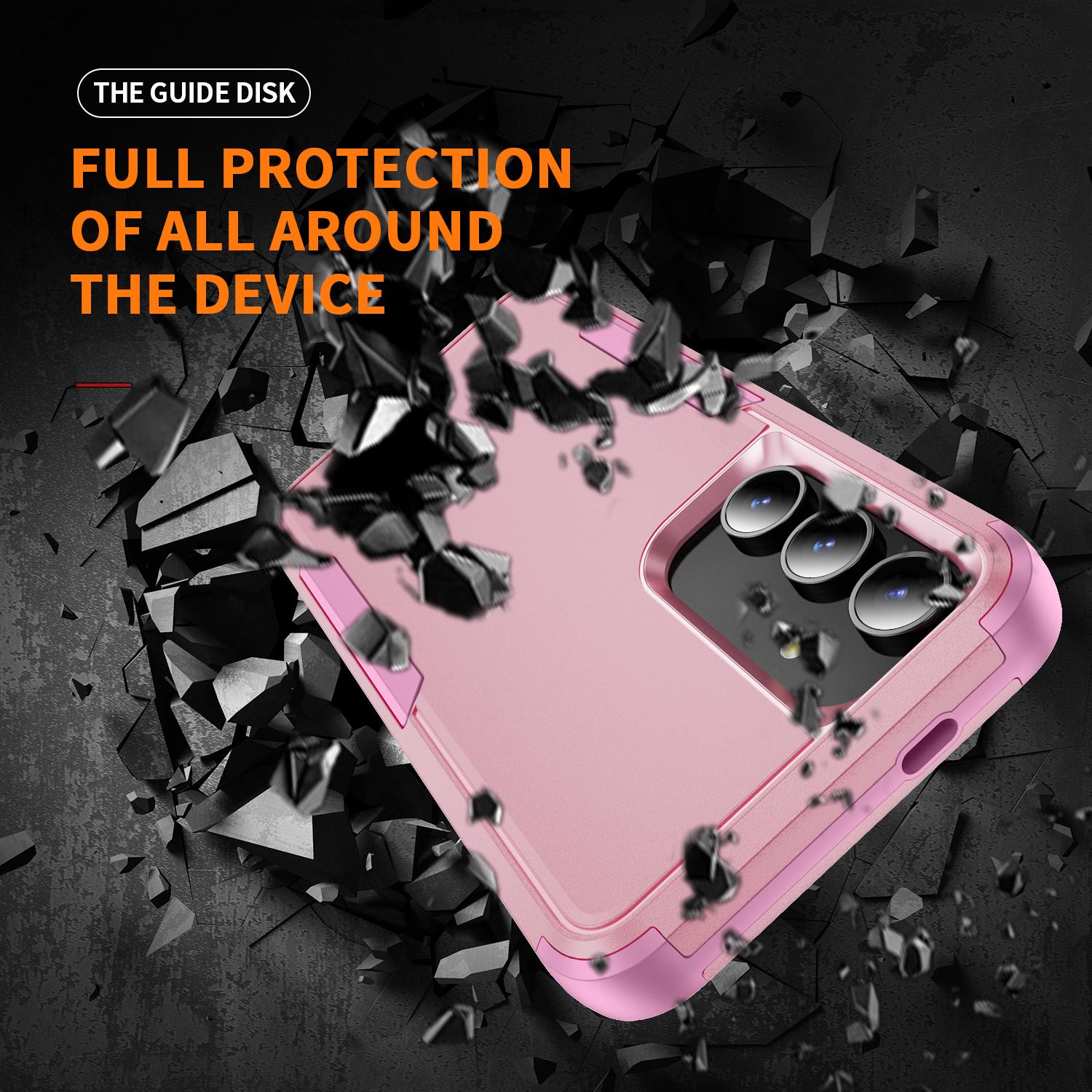 

For Samsung Galaxy S25/S24 Case 3 in 1 Shockproof TPU PC Phone Cover Sapphire+Black