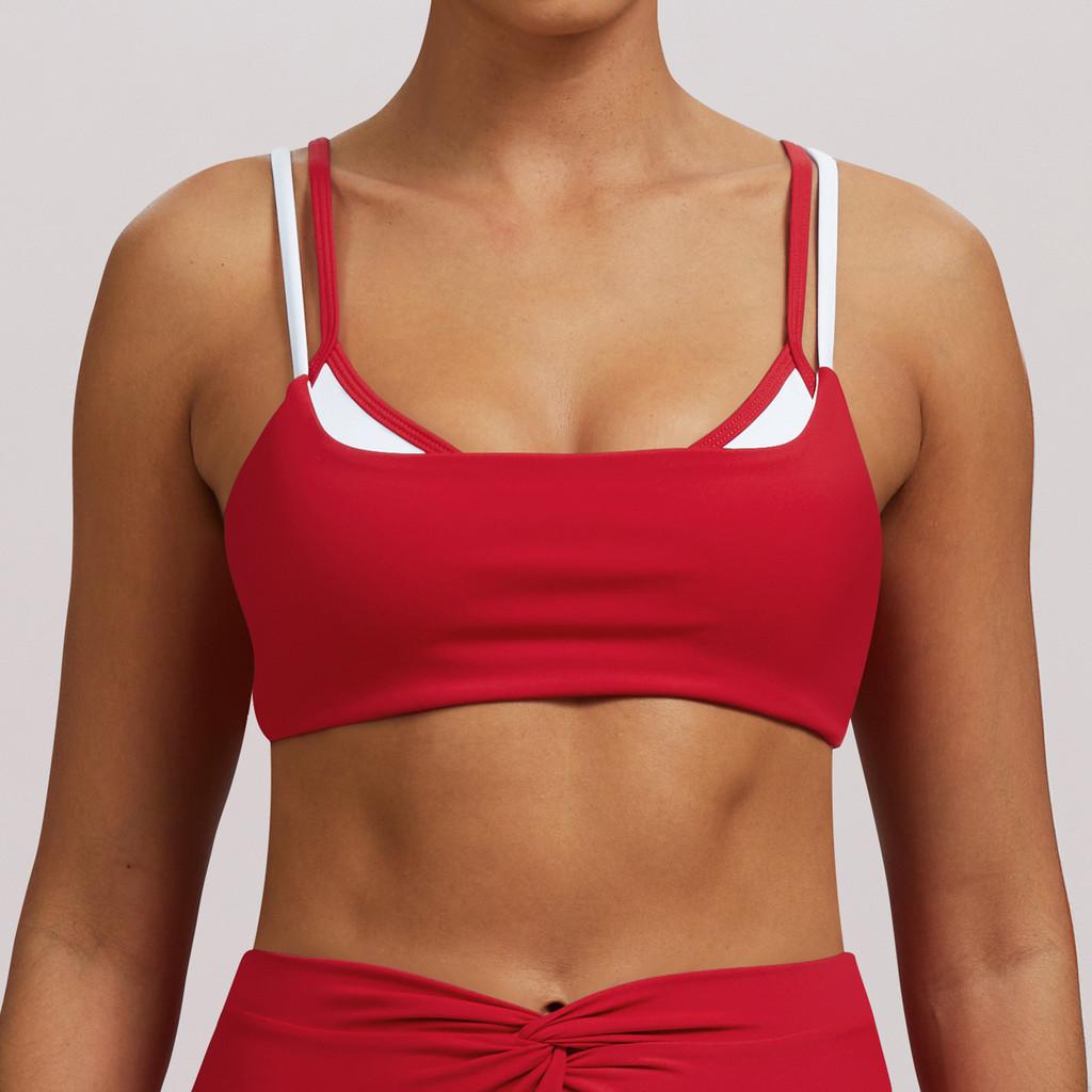 Nude Feeling Double Strap Yoga Bra With Chest Pad For Fitness And Sport Activities