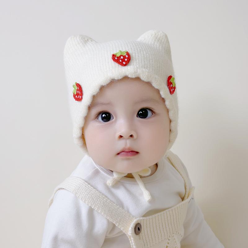 Herbst/Winter Baby Mütze Niedlich Damen Herren Strickwollmütze Prinzessinnenhut Atmungsaktiv Für Säuglinge und Kleinkinder Modische Mütze