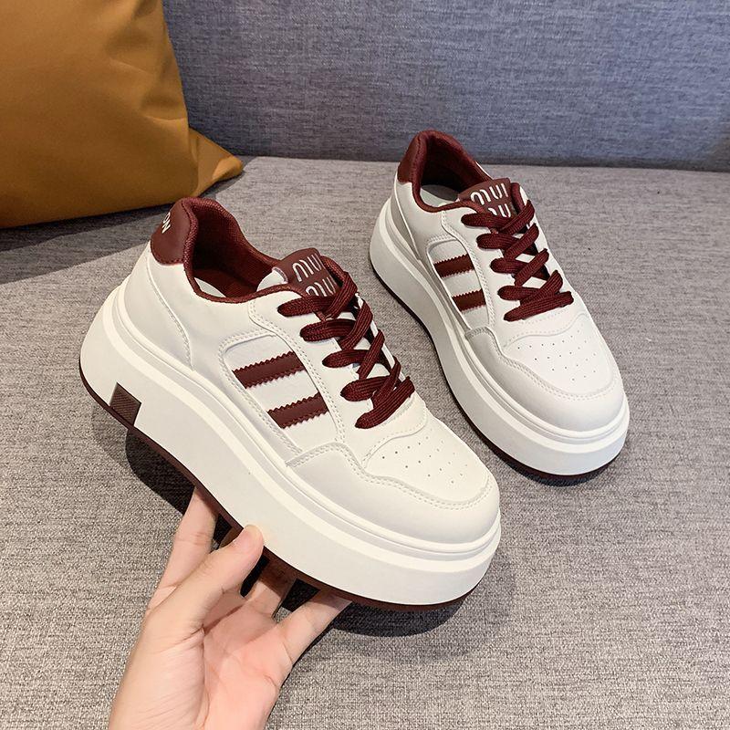 Thick-soled four-season little white shoes women's 2025 new spring versatile Angola red small muffin casual board shoes