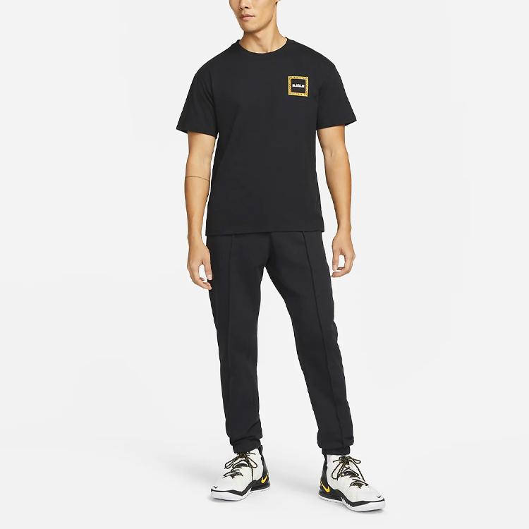 Nike Striped Back Print Basketball Crew Neck Casual Short-Sleeve T-Shirt Men Tops Black DQ1882-010