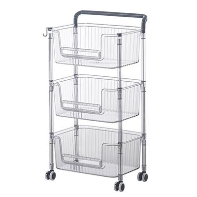 Rolling Storage Cart Stable Stylish Multifunctional Rugged Mobile Storage Organizer Trolley for