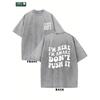 I AM HERE I AM AWAKE DON IT PUSH IT Men's Washed Cotton T-shirt, Vintage Pure Cotton, Animated Printing, Streetwear, Summer Casual T-shirt