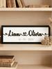 Custom Couple Names Heart Linked Wooden Frame Sign Wedding Engagement Anniversary Tabletop Farmhouse Home Decor Romantic Keepsak