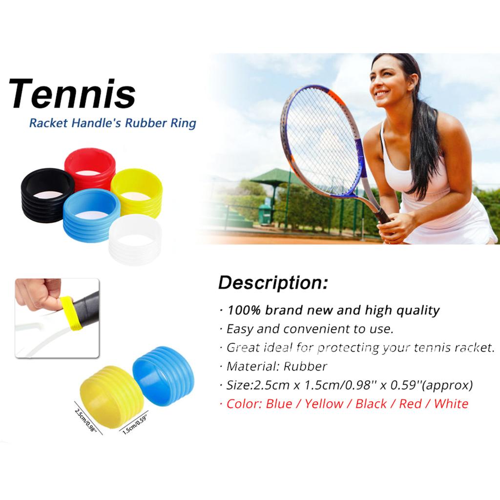 4Pcs Tennis Racket Grip Rings Racket Fixed Rings Grip Tape for Tennis Racket Handle Tacky Tennis Racket Grip Bands Set