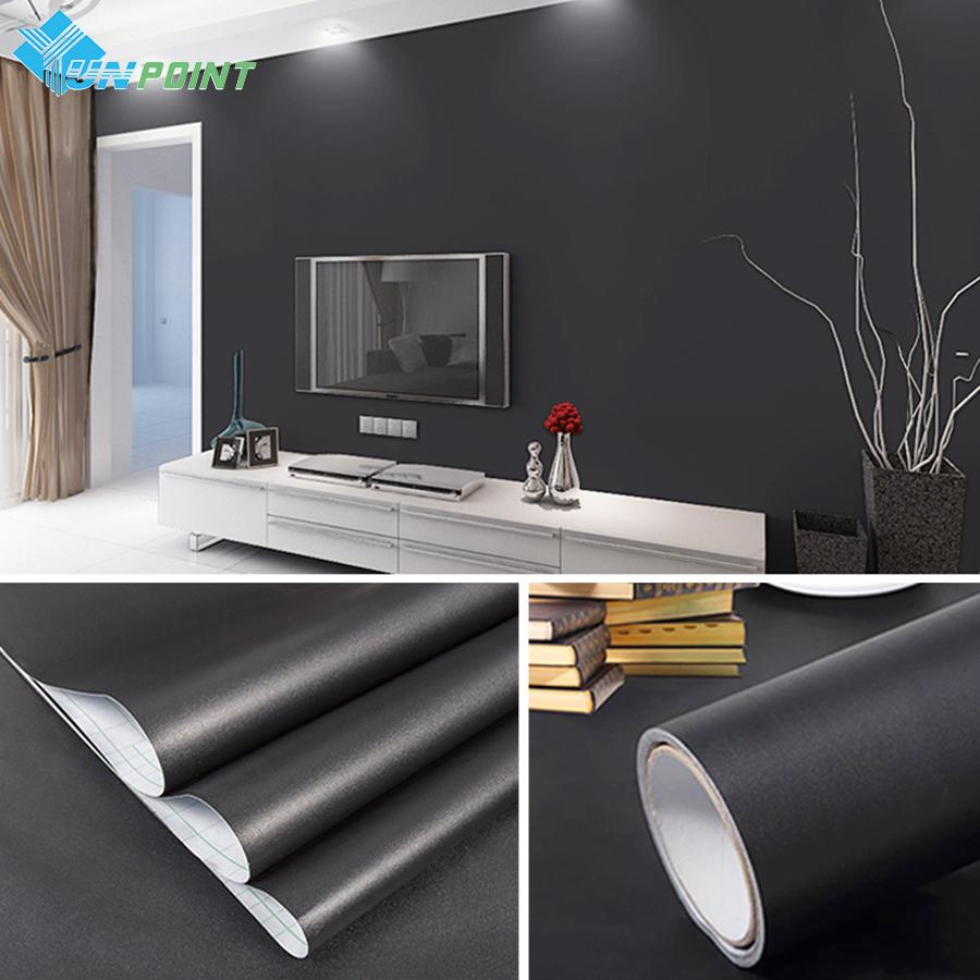 Pure Color Self-Adhesive Matte Wallpaper Room Bedroom Wall Decoration Desktop Wardrobe Waterproof Furniture Renovation Sticker