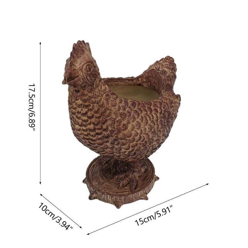 Chicken Ornaments Resin Figurine Decorative Outdoor Decors Planter Outdoor Plant Flower Pots Ornaments Chicken Statue