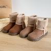 Turned Over Edge Ankle Snow Boots Winter Flat with Ladies Shoes on Sale 2024 Fashion Slip-on Round Toe Low Heel Women's Boots