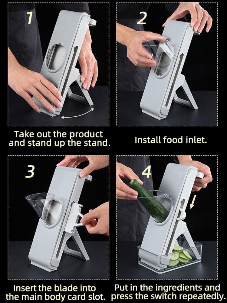 Multifunction Vegetable Cutter Stainless Steel Blade Meat Potato Slicer Carrot Grater Chopping Kitchen Accessories Gadgets