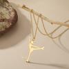 Collar de Patinaje sobre Hielo con Figura Unift para Mujer Hija Acero Inoxidable Patinaje sobre Ruedas Deporte Patinaje Artístico Joyería para Niña Moderno