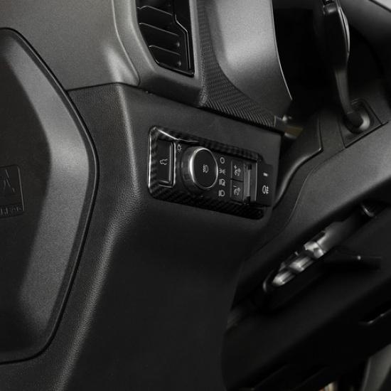 Carbon Fiber Front Headlight Switch Trim Cover Bezels for Ford Bronco Sport 21+