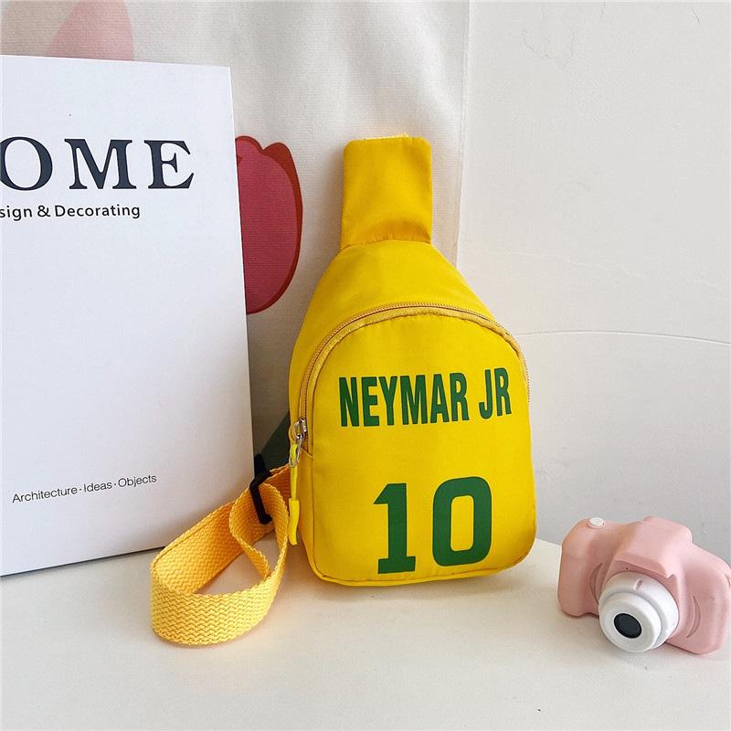Korean Style Nylon Bumbag for Kids, Cute Letter Print Chest Pouch, Fashionable Crossbody Shoulder Bag for Boys and Girls KTB