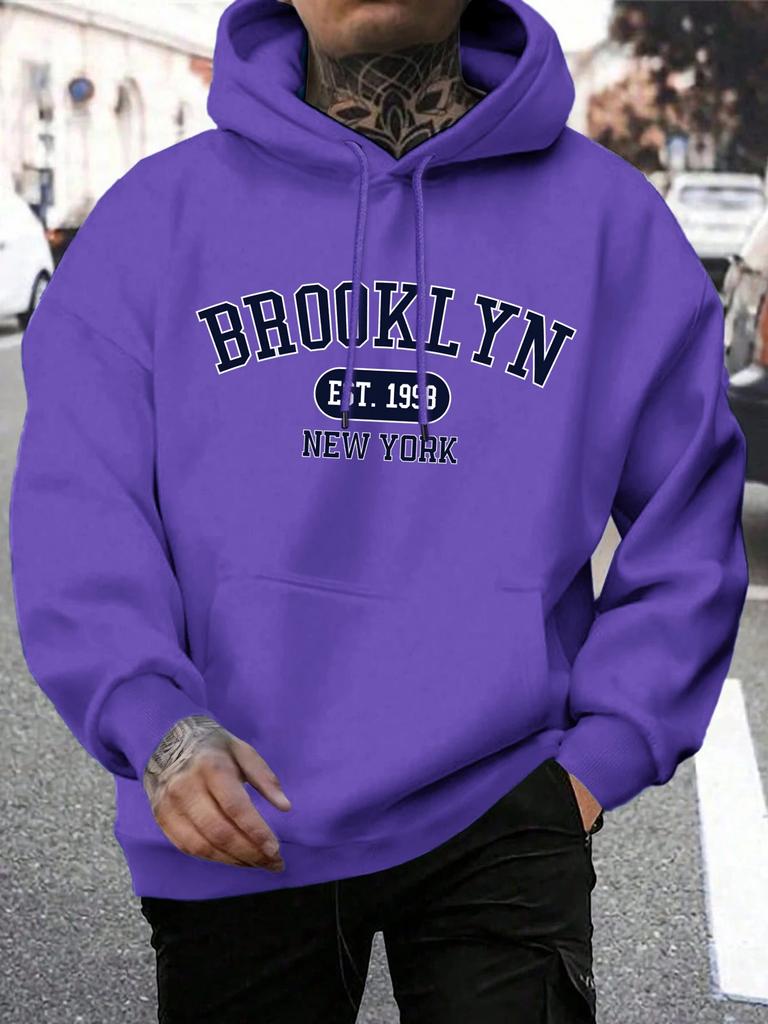 Autumn comfortable sportswear Brooklyn East 1998 New York men's Harajuku sweatshirt Fashionable and individual sweatshirt