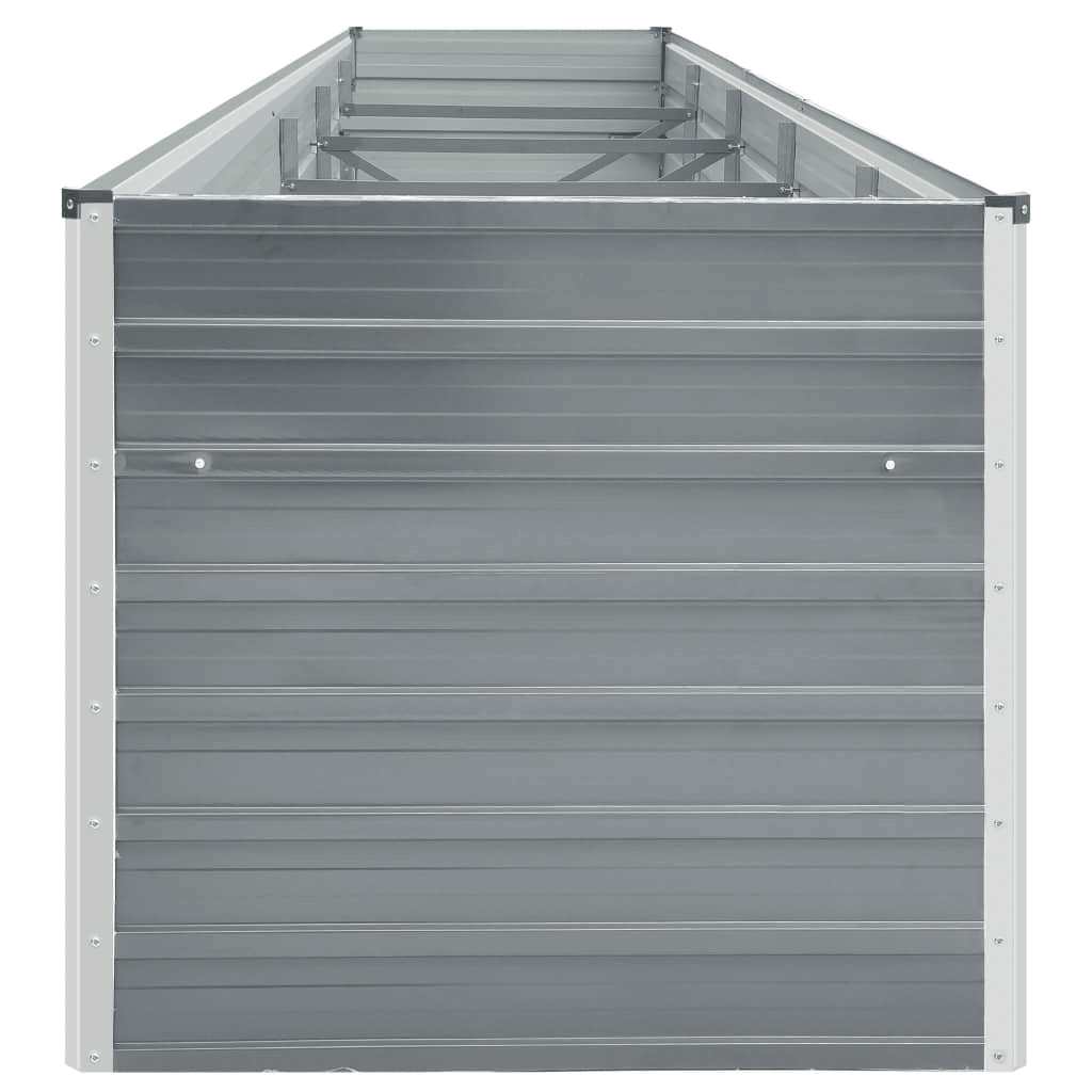 Garden Raised Bed Galvanized Steel 400*80*77 Cm Grey