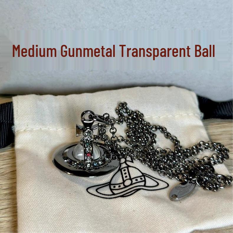 

Ожерелье «Неоновый бриллиантовый шар императрицы-матери» - 3D дизайн «Летающая тарелка-планета» из титановой стали