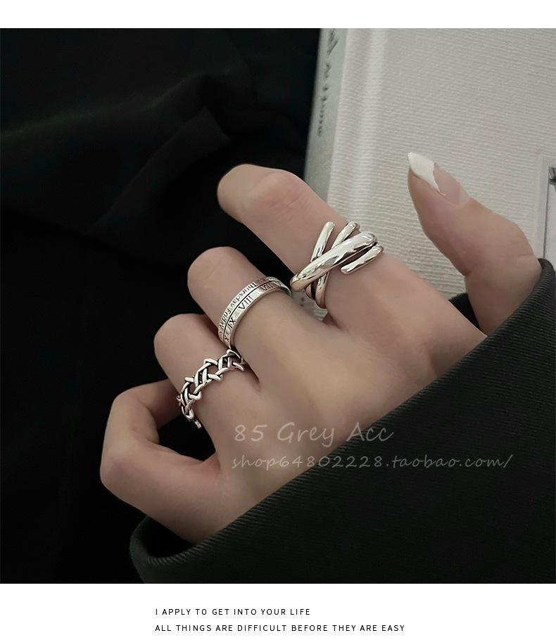 Light luxury fashion high sense pearl zircon copper ring women s design sense retro personality open index finger ring simple
