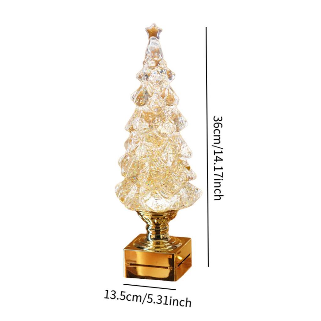 Tischkünstlicher Weihnachtsbaum Schneekugel mit LED-Leuchten Moderner Wohnakzent für das Weihnachtszimmer