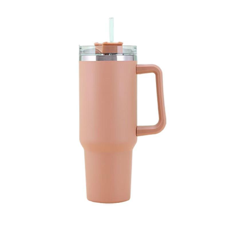 40oz Stainless Steel Insulated Travel Mug with Handle and Straw