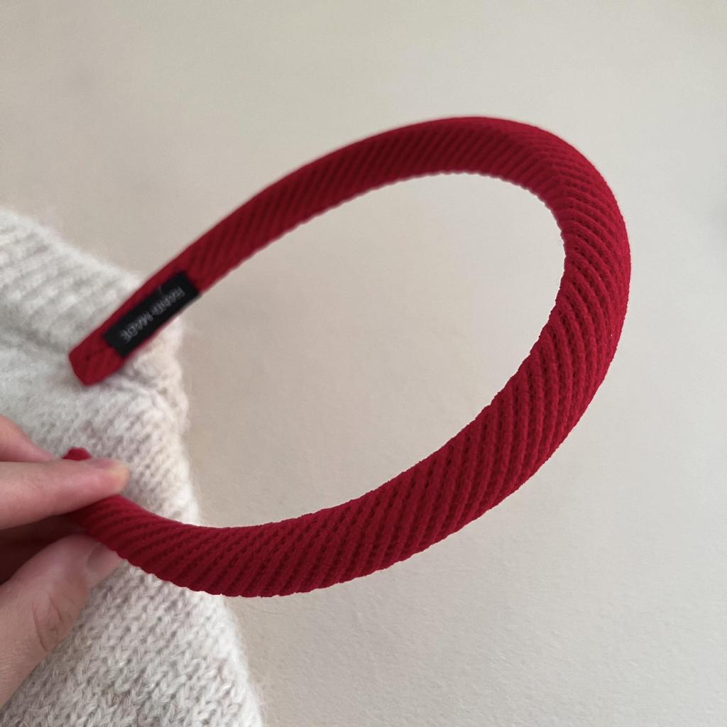 Red Plaid Retro Headband - Women's Festive Thin Edge Hair Clip