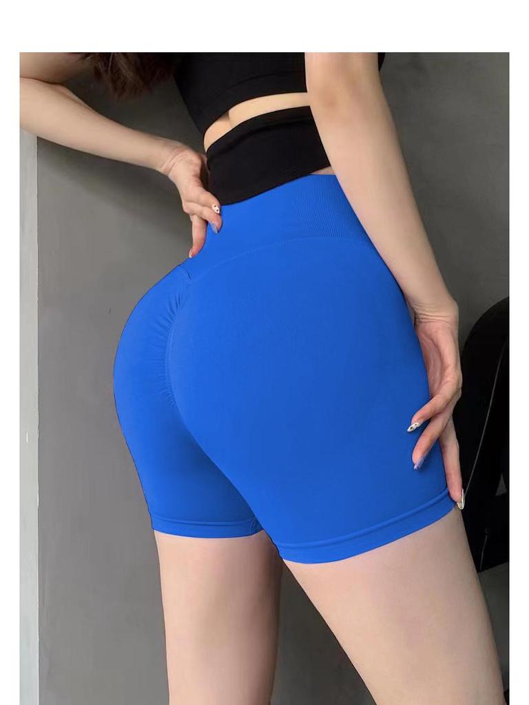 Pantaloncini da Yoga Senza Cuciture Vita Alta Europei e Americani - Pesca Sollevamento Estate Fitness Corsa