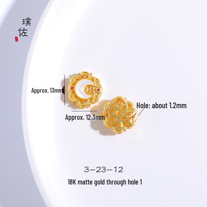 18k Matte Gold Pearl Butterfly Flower Pendant Love Bracelet Necklace DIY Jewelry Accessories for Women