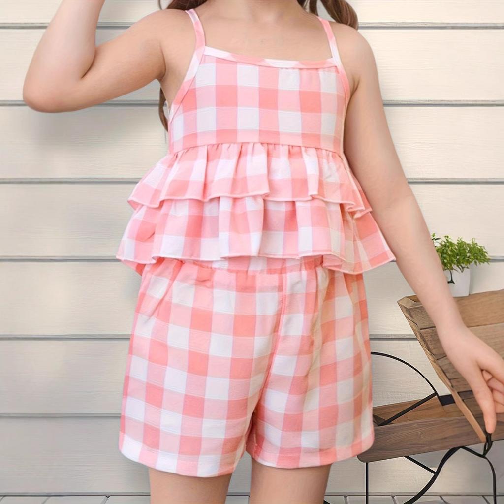 Dívčí potištěný módní ležérní oblek Letní dětský ležérní oblek