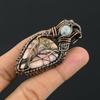Crzay Lace Agate & Rainbow Moonstone 999 Copper Wire Wrapped Pendant Handmade Gemstone Jewelry, Gifts For Wife Brand New Pendant