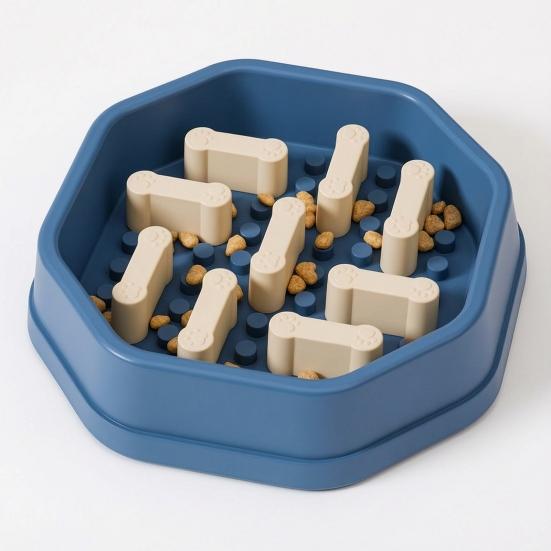 Pet Slow Feeder Bowl Adjustable Slow Feeder Non-slip Octagonal Pet Dish