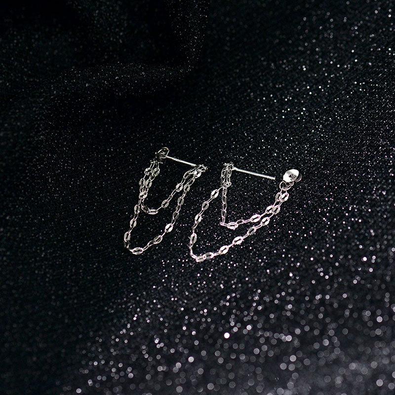 Cercei cu ciucuri dublu strat cu lanț de buze pentru femei, design cercei eleganți