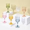 Plastic Wine Glasses Vintage Goblet Reusable Drinkware Plastic Wine Glasses for Baby Shower Wedding Reception Grand Event Party