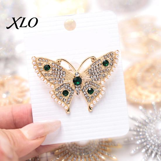 Metal Butterfly Pins Women Rhinestone Brooch Pin, Vintage Insect Alloy Badge Pin Jewelry Accessories for Daily Wear Wedding Party Prom Shaped