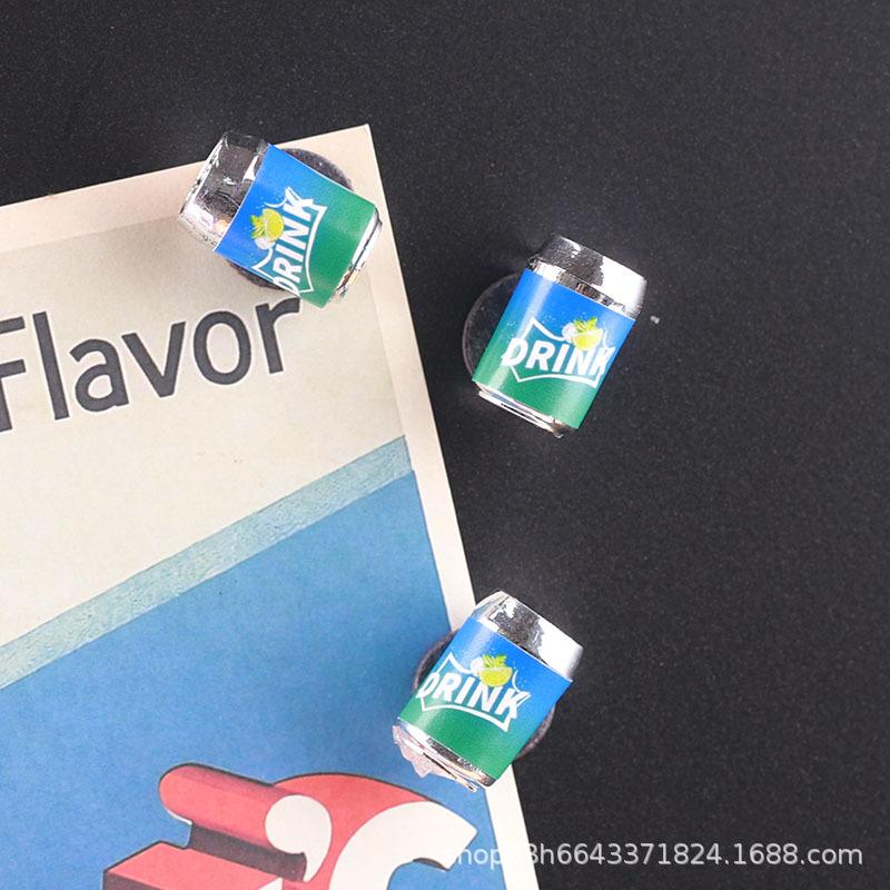 Mini Supermarket Refrigerator Sticker Cabinet Model Toy Micro Scene Diy Doll House Food Play Accessories Miniature Bottle