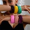 Exaggerated Niche Multicolored Jelly Colored 34MM Wide Face Thick and Big Temperament Bracelet Made Friendly Resin Trend Bangle