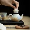 1Pc Oil Painting Style Smudging Hand-painted Teapot Kung Fu TeaSet Hand-held Pot Making Tea Ball Hole Filtering Household Teapot