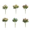 Bouquet di rose finte Forniture per la casa realistiche con stelo 15 teste Decorazioni per il soggiorno Fiore di simulazione Attraente fai-da-te
