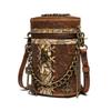 Johnature Retro Cowhide Bucket Bag Steampunk Rivet Chain Genuine Leather Women Hand Bag Fashion Small Shoulder Bags