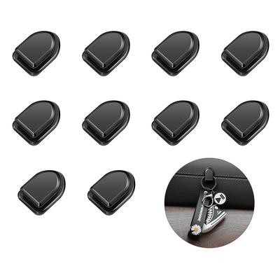 HEXATIZO Car Mount Hook, Black, 10 Pieces [Strong Adhesive, 3kg