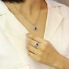 Fashionable Ruby Necklace for Women Princess Wedding Pendant Elegant Collarbone Chain