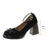 Fashion Retro Pumps for Women Solid Suede Spring Autumn Ankle Buckle Chunky High Heels Women Shoes Black Brown Fashion Mary Jane Shoes
